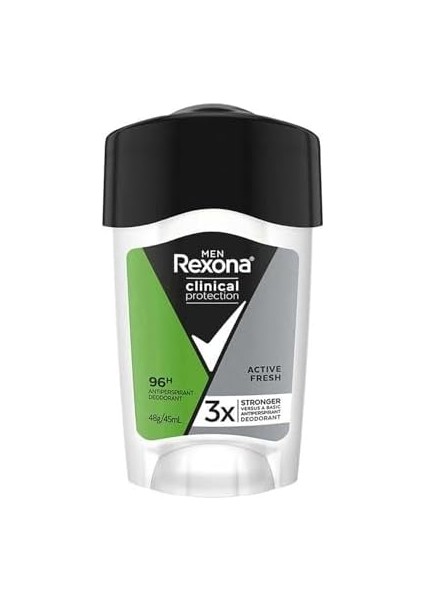 Rexona Clinical Protection Erkek Stick Deodorant Active Fresh Ter Kokusuna Karşı Koruma 45 ml