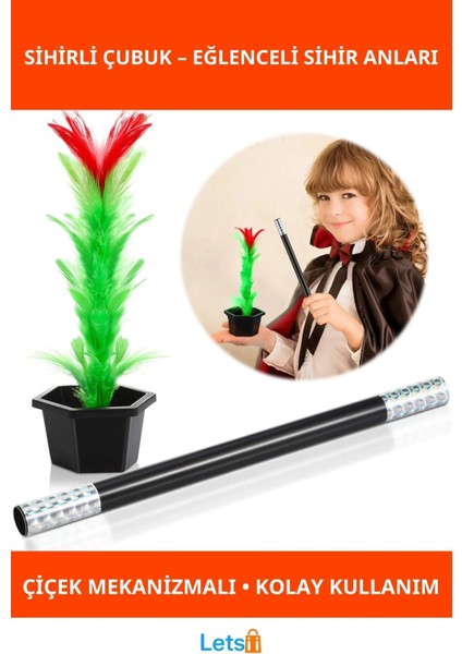 Eğlenceli Çiçek Çıkaran Sihirli Sihirbazlık Çubuğu