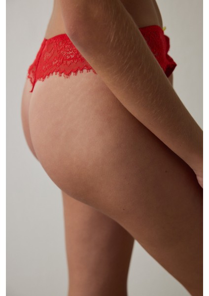 Kırmzı Easy Lace V Shape Tanga Külot fiyatları
