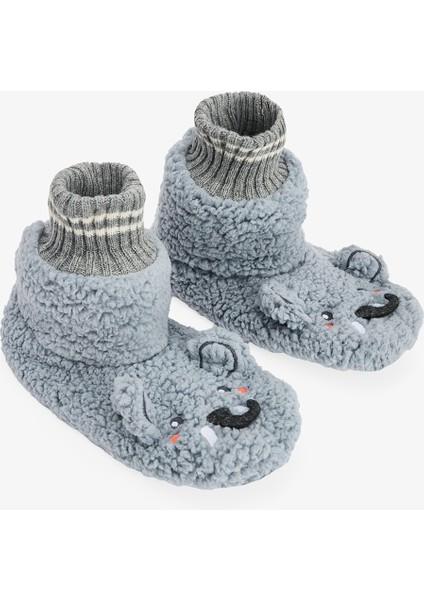 Gri Sevimli Fil Nakışlı Ev Patiği fiyatları