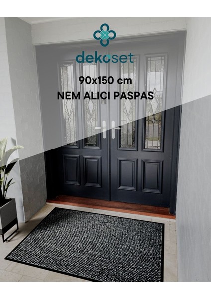 90 x 150 Cm Gri Paspas (Kapı Önü Nem Alıcı Paspas)