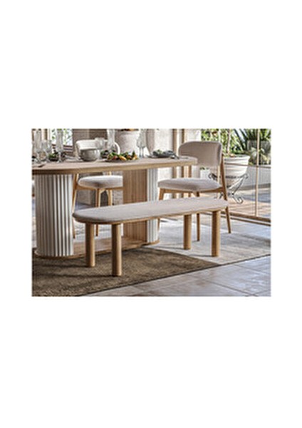 Bodrum Yemek Odası Yonga Levha Malzemeden İskandinav Tasarım 195x95x76 cm