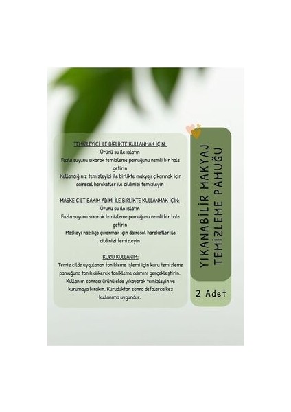 Yıkanabilir Makyaj Temizleme Pamuğu 2 Adet Siyah Yumuşak ve Dayanıklı Cilt Dostu