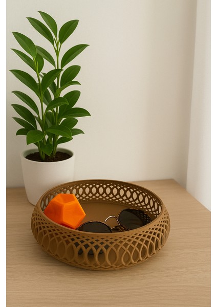 Dekoratif Örgü Desenli Saklama ve Düzenleme Sepeti - Organik