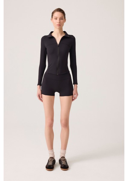 x Ece Siyah Fermuarlı Spor Ceket Collared fiyatları