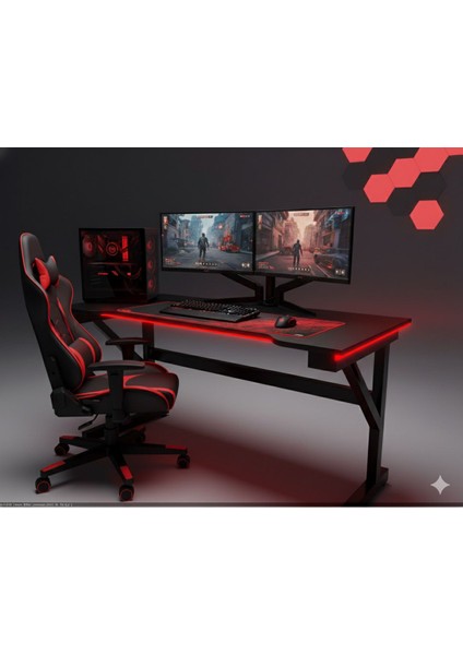 Rgb Ledli Kumandalı Oyuncu Masası 145x65x76