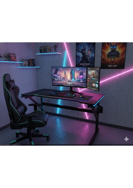Rgb Ledli Kumandalı Oyuncu Masası 145x65x76 fiyatları