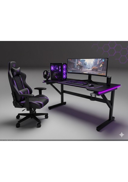 Rgb Ledli Kumandalı Oyuncu Masası 145x65x76 modelleri