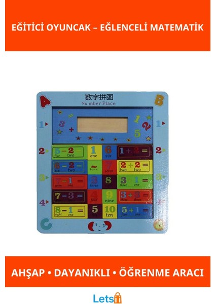 Renkli Ahşap Eğitici Oyuncak Matematik Geliştirme Oyunu