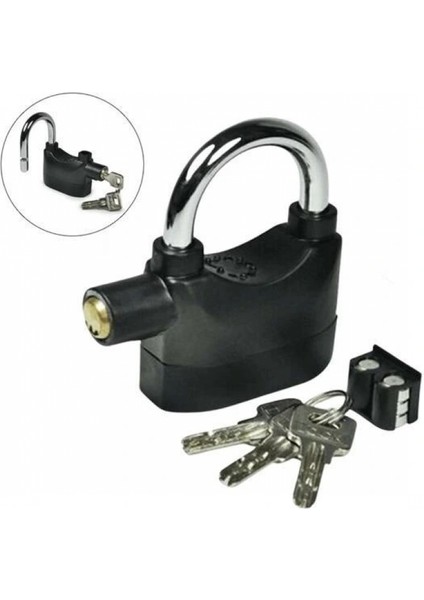 Desibel Siyah Alarmlı Çok Fonksiyonlu Ekstra Güvenlikli Kare Asma Dolap Kilidi