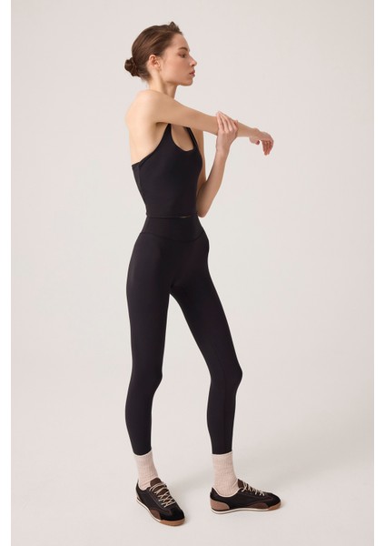 x Ece Siyah Halter Yaka Top Halter Tank