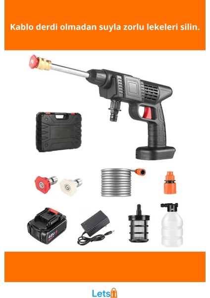 48V Şarjlı Çift Bataryalı Taşınabilir Basınçlı Yıkama Sulama Tabancası fiyatları