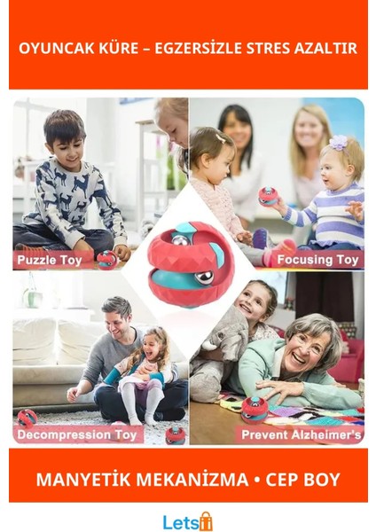 Manyetik Gyroscopic Oyuncak Küre Beyin Geliştirici Stres Topu