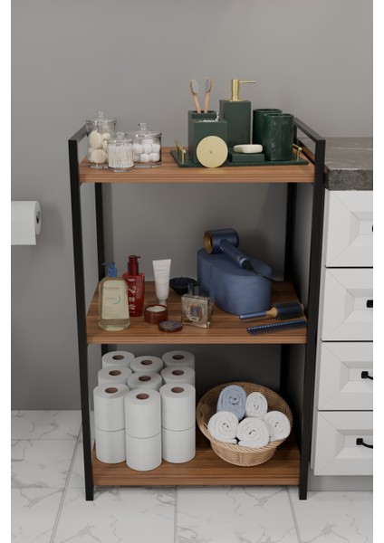 3 Katlı Banyo Rafı Metal Çerçeveli Çok Amaçlı Organizer,çamaşır Odası,havlu Düzenleyici Banyo Dolabı