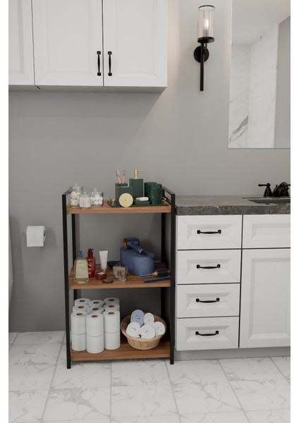 3 Katlı Banyo Rafı Metal Çerçeveli Çok Amaçlı Organizer,çamaşır Odası,havlu Düzenleyici Banyo Dolabı indirimleri