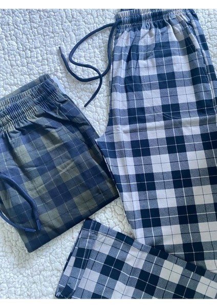 Orta Kalın Unisex Ekose Büyük Kare Desenli 2'li Pijama Altı / Ultra Kalite Eşofman fiyatları