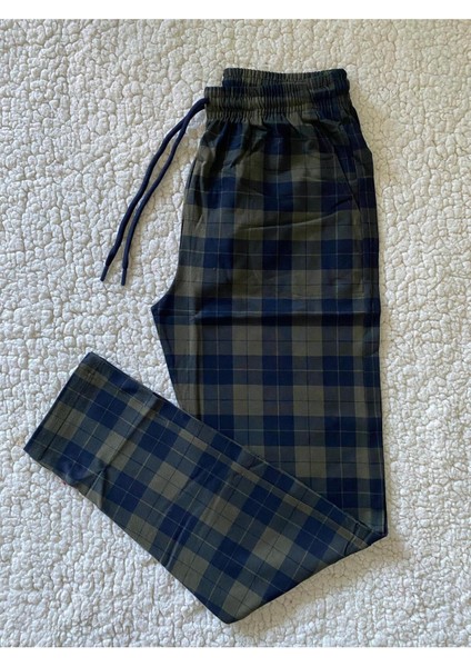 Orta Kalın Unisex Ekose Büyük Kare Desenli 2'li Pijama Altı / Ultra Kalite Eşofman fırsatları