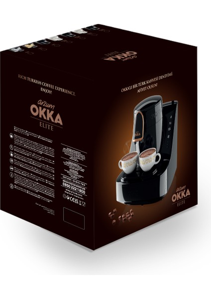 OK0040-2000 Elite Türk Kahve Makinesi Siyah-Krom