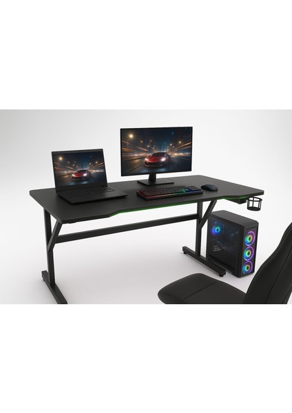 x My Table Led'li 130 x 65 x 76 Rgb'li Kumandalı Oyuncu Masası Oyuncu Masası