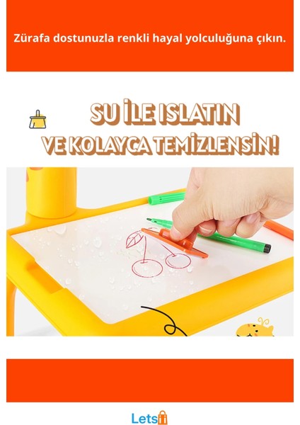 Zürafa Tasarımlı Projeksiyonlu Boyama Tahtası Eğlenceli Çocuk Oyun Seti fiyatları