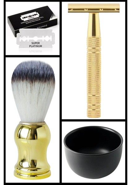 S9 Manuel Tıraş Makinesi + F10 Fırça + Kase + 5 Adet Platinum Yaprak Jilet