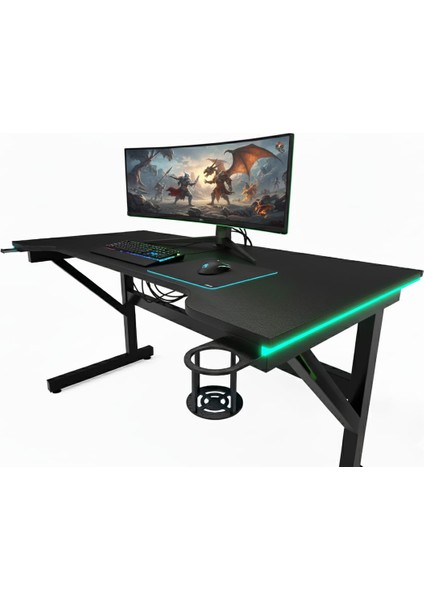 Led'li 115X65X76 Rgb'li Kumandalı Oyuncu Masası