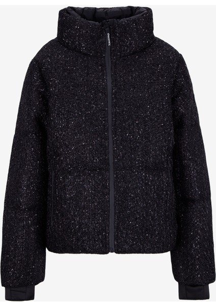 D5WL-MNT3677 Siyah Düz Kadın Mont