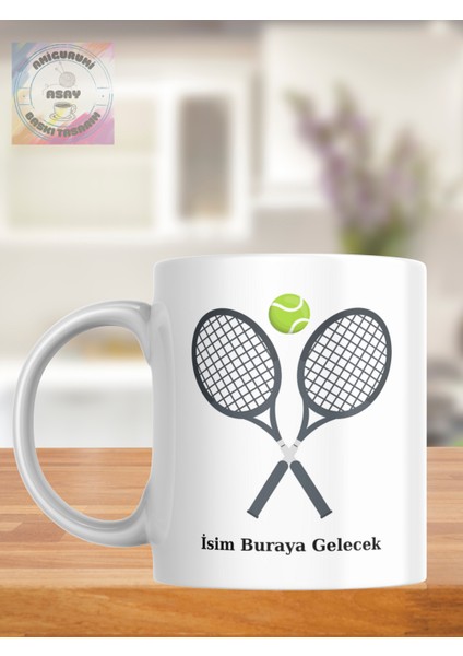 Tenis Temalı Kişiye Özel Kupa Bardak