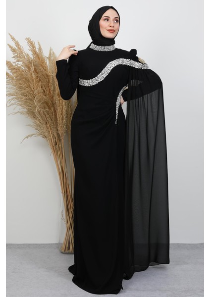 Hanzade Krep Abiye Siyah