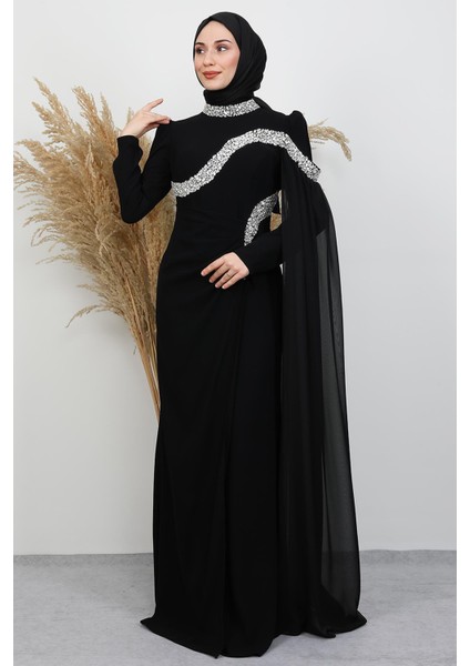 Hanzade Krep Abiye Siyah fiyatları