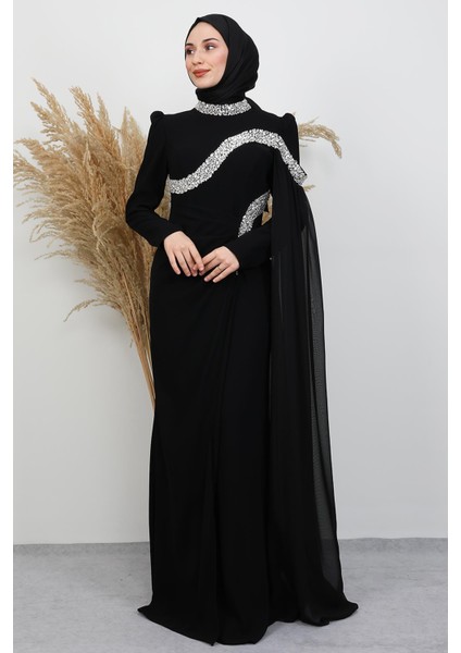 Hanzade Krep Abiye Siyah fırsatları