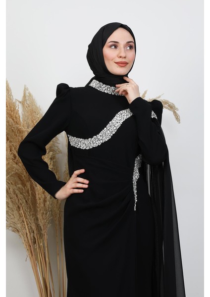 Hanzade Krep Abiye Siyah indirimleri