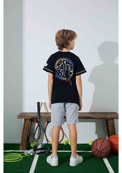 Erkek Çocuk Sportswear Basket T-Shirt Sweatshirt Alt Bisiklet Yaka Orta Kalın Pijama TAKIMI-3946 fiyatları