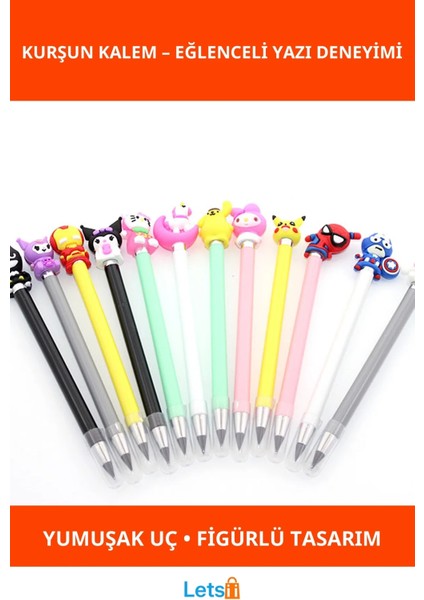 Renkli Karışık Kahraman Figürlü Kurşun Kalem