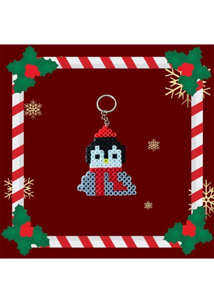 Yılbaşı Temalı Pixcel Pingu Anahtarlık