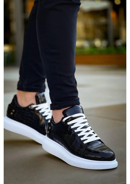 Mtxdpn KB047 Kuback Siyah Crocodile Günlük Erkek Ayakkabı (Numara: 41)