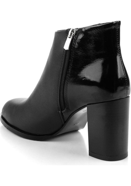 Siyah Siyah Hakiki Deri Kadın Bot & Bootie K02208021603 modelleri