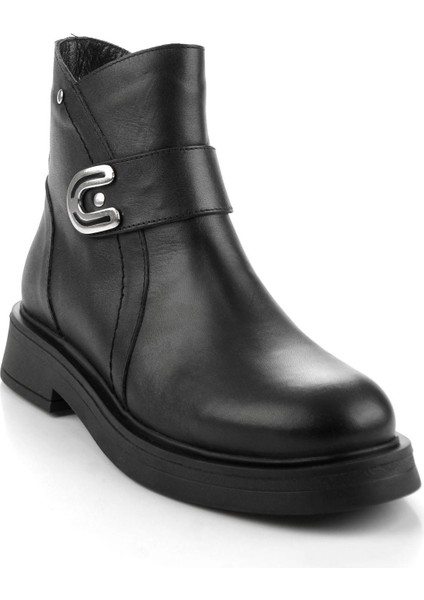 Siyah Hakiki Deri Kadın Bot & Bootie K02717030403 fiyatları