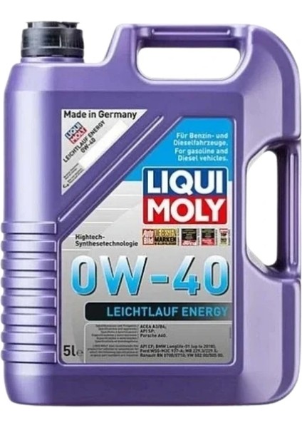 0W40 Motor Yağı Leicht­lauf Energy 5 Litre Üretim Yılı 2025 21223