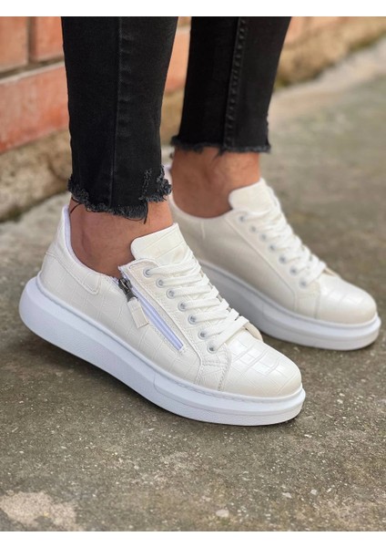 Mtxdpn KB-309 Kuback Beyaz Fermuar ve Bağcıklı Günlük Erkek Ayakkabı (Numara: 44) modelleri