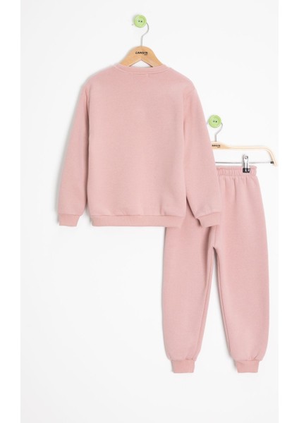 Pembe Gülenyüz Nakışlı Şardonlu Kız Çocuk Eşofman Takımı 23356 indirimleri