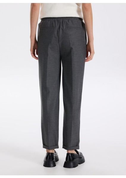 Lastikli Bel Havuç Gri Melanj Kadın Pantolon F5WL-PNT0117 indirimleri
