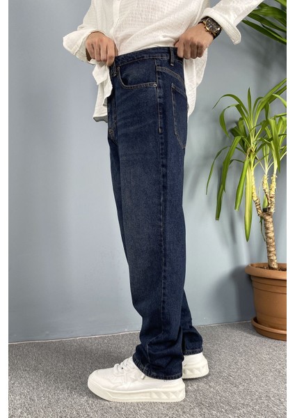 Lacivert Taşlanmış Jean - Kot Pantolon Regular Kalıp modelleri