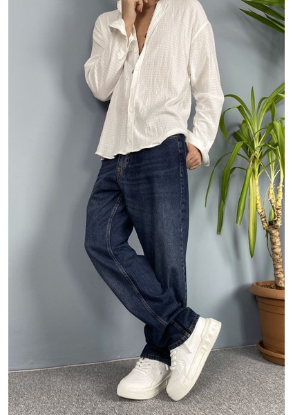 Lacivert Taşlanmış Jean - Kot Pantolon Regular Kalıp indirimleri