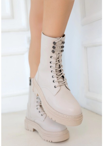 Mtxdpn Caxa Bej Cilt Bağcıklı Bot (Numara: 37) fiyatları