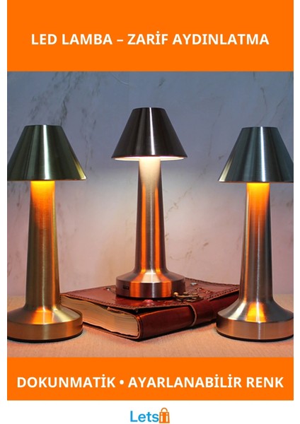 Dokunmatik LED Masa Lambası Modern 22X9 cm