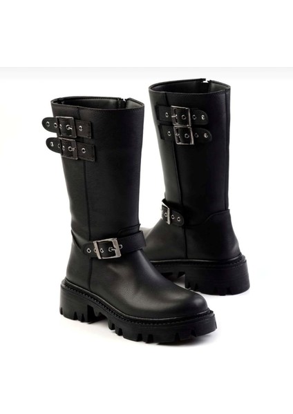 Kadın Siyah Kısa Çizme Bot - Siyah - 36