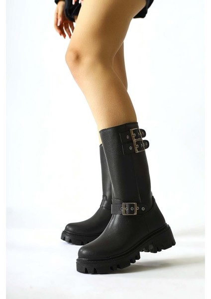 Kadın Siyah Kısa Çizme Bot - Siyah - 36 fırsatları