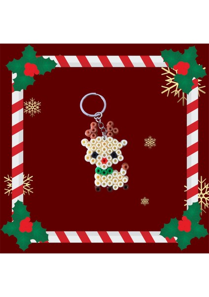Yılbaşı Temalı Pixcel Geyik Anahtarlık