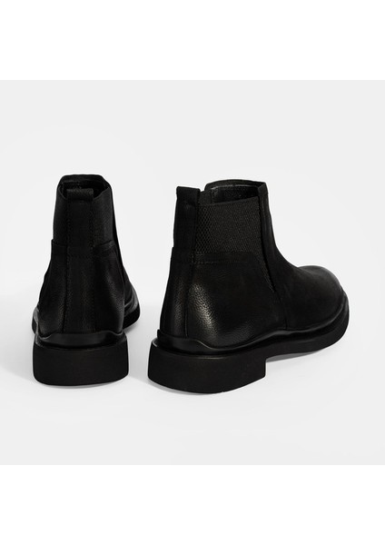 Erkek Siyah Lastikli Nubuk Deri Bot